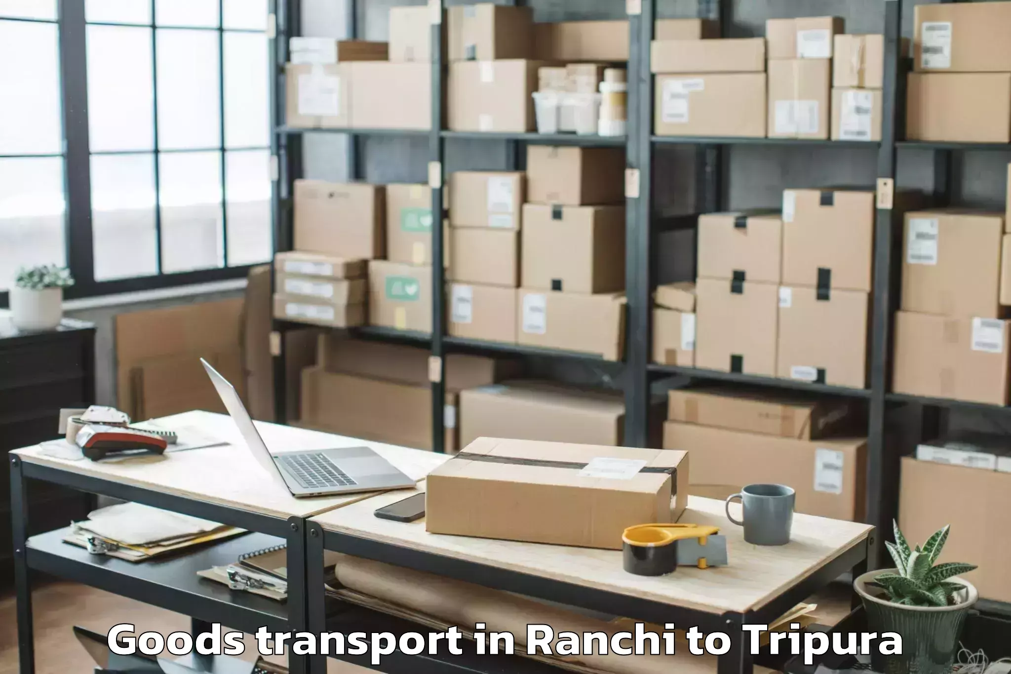 Book Ranchi to Kailashahar Airport Ixh Goods Transport Online